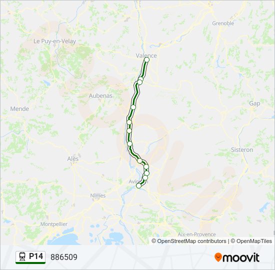 Mapa de P14 de tren