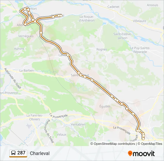 287 Bus Line Map
