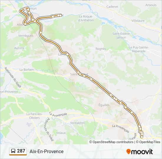 287 Bus Line Map