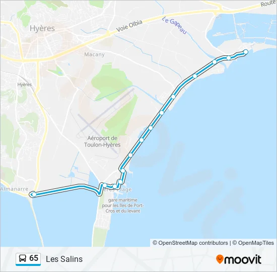 65 Bus Line Map
