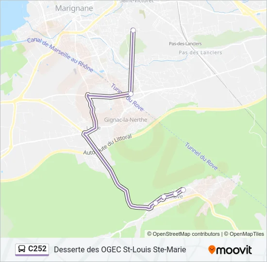 C252 Bus Line Map