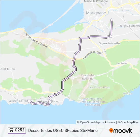 C252 Bus Line Map