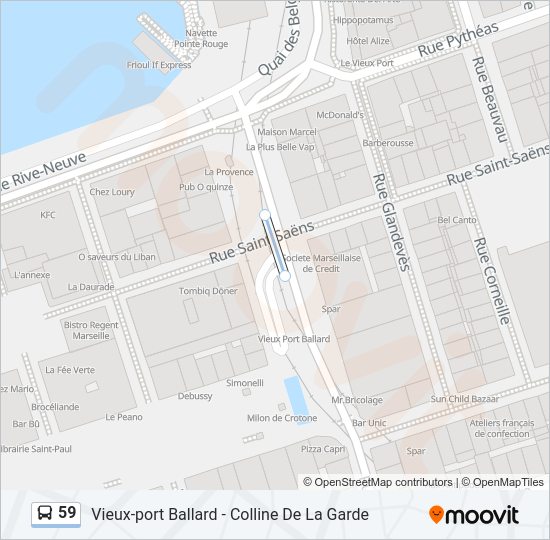 Plan de la ligne 59 de bus