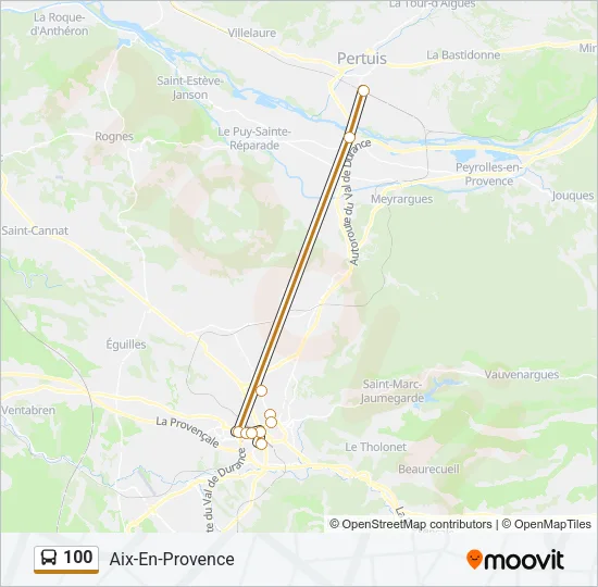 100 Bus Line Map