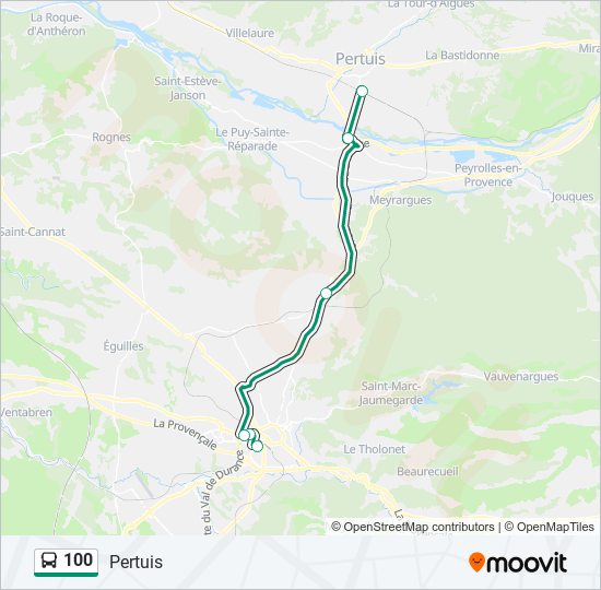 Plan de la ligne 100 de bus