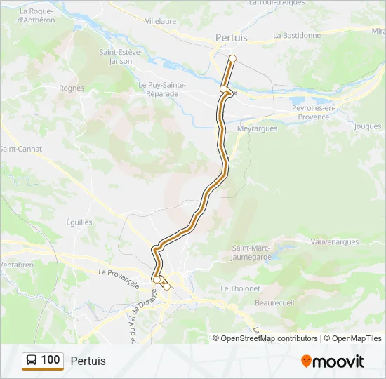 100 Bus Line Map