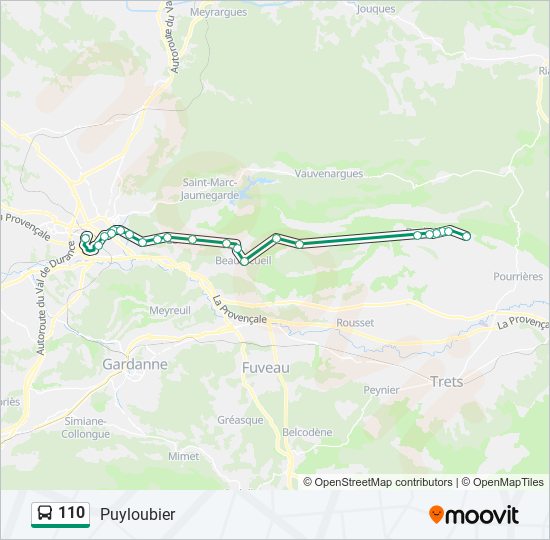 Mapa de 110 de autobús