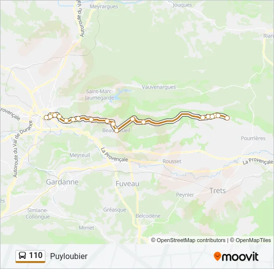 110 Bus Line Map