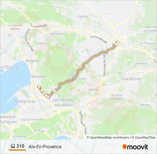 210 Bus Line Map