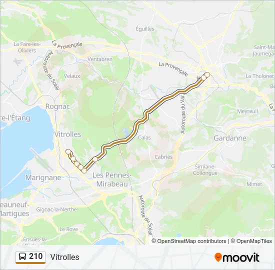 210 Bus Line Map