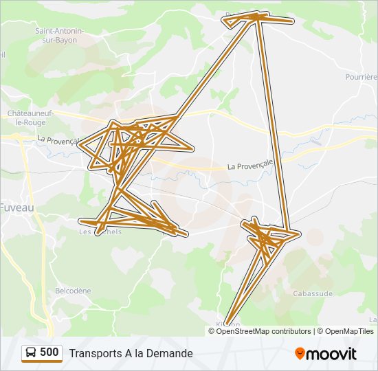 Plan de la ligne 500 de bus