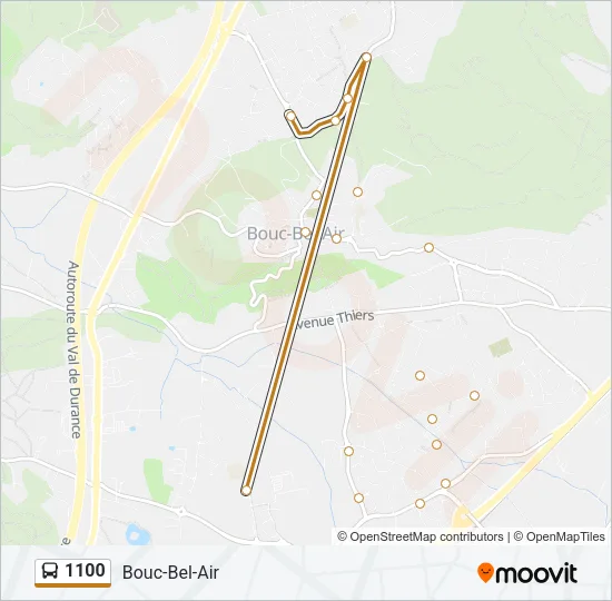 1100 Bus Line Map