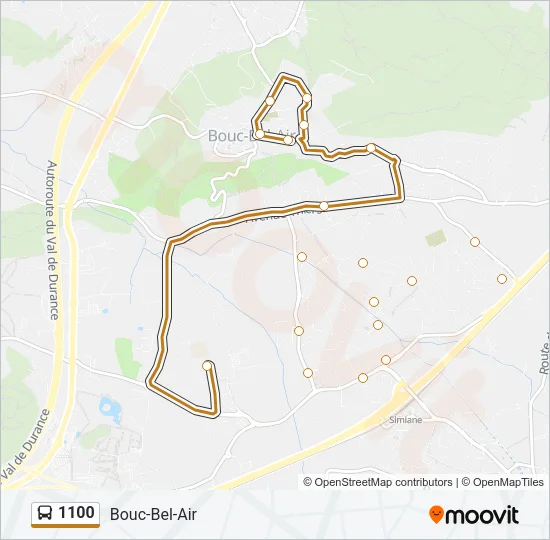 1100 Bus Line Map