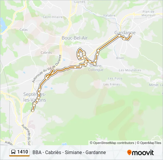 1410 Bus Line Map