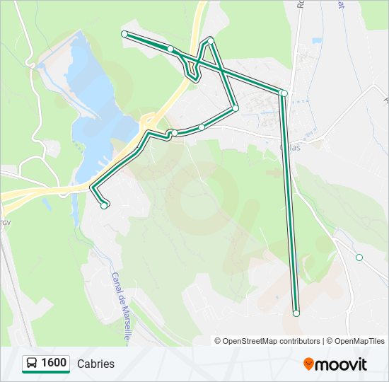 Mapa de 1600 de autobús