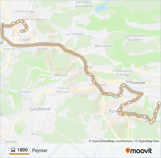1800 Bus Line Map