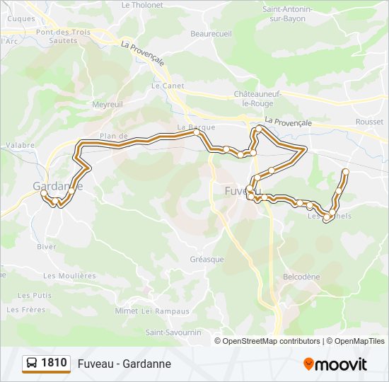 Plan de la ligne 1810 de bus
