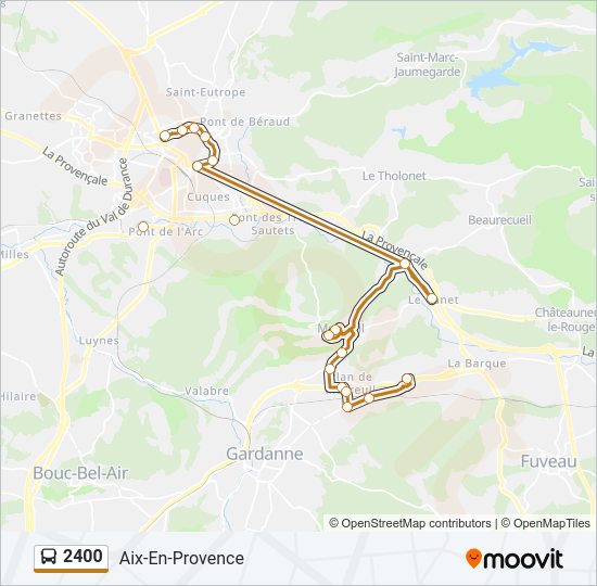 Plan de la ligne 2400 de bus