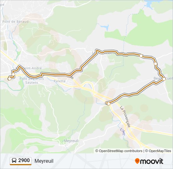 Plan de la ligne 2900 de bus