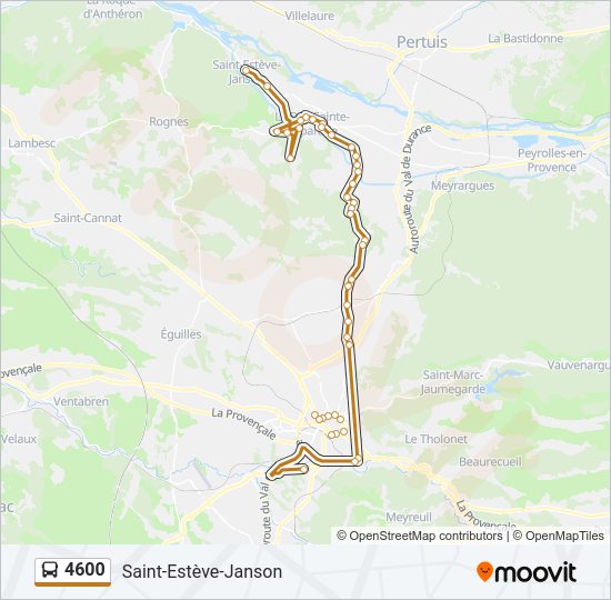 Plan de la ligne 4600 de bus