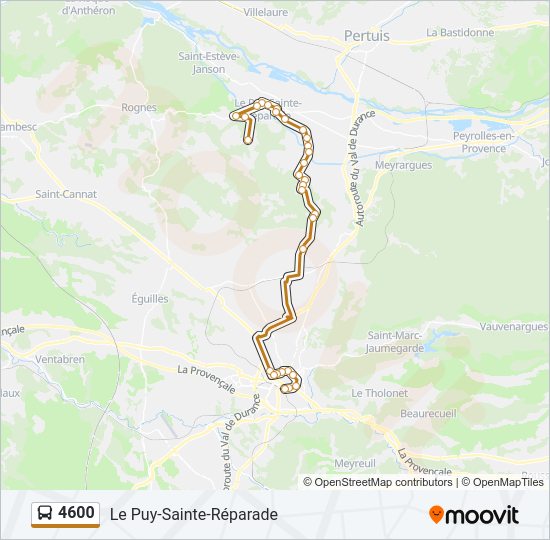 Plan de la ligne 4600 de bus