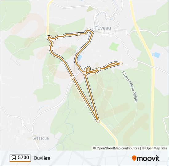 Plan de la ligne 5700 de bus