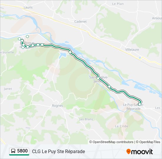 Plan de la ligne 5800 de bus