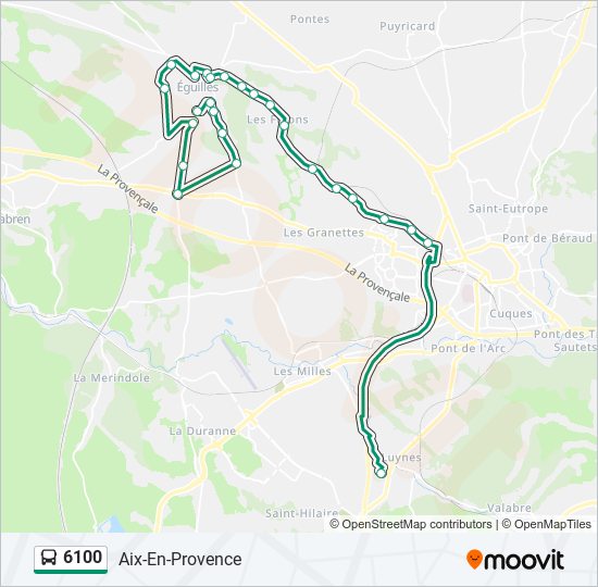 Plan de la ligne 6100 de bus