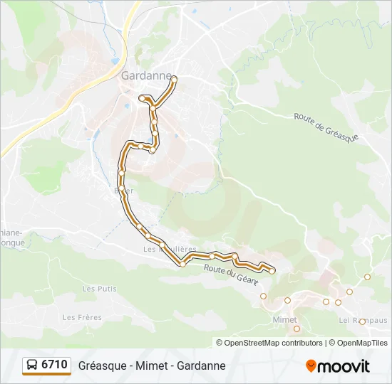 6710 Bus Line Map