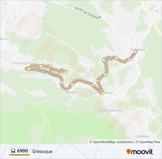 Plan de la ligne 6900 de bus