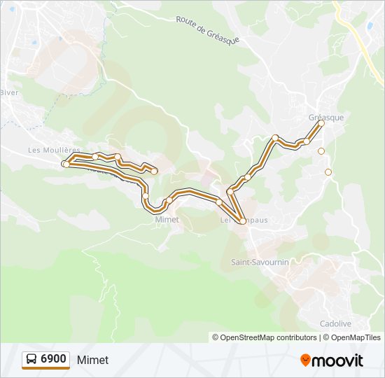 Plan de la ligne 6900 de bus