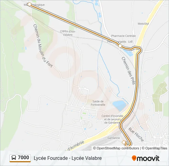 7000 Bus Line Map
