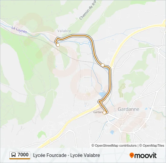 7000 Bus Line Map