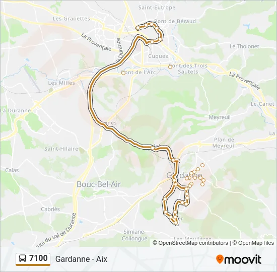 7100 Bus Line Map