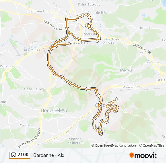7100 Bus Line Map