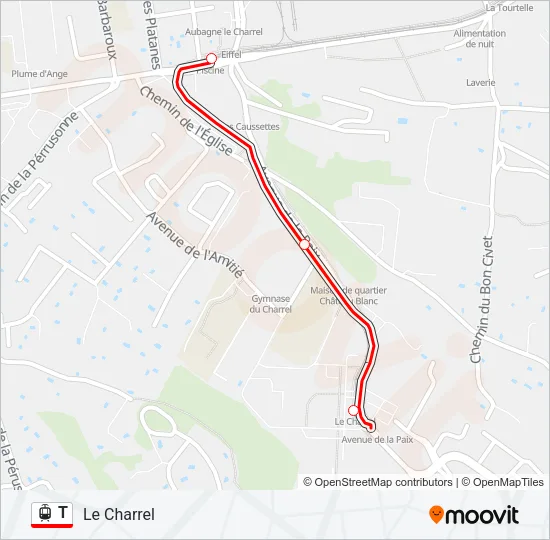 T Light Rail Line Map