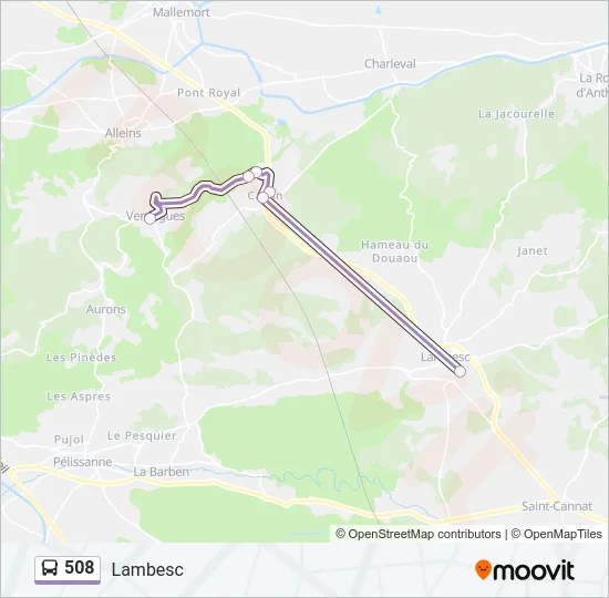 508 Bus Line Map