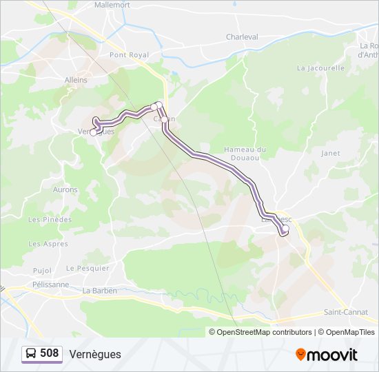 Plan de la ligne 508 de bus