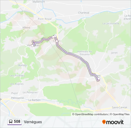 508 Bus Line Map