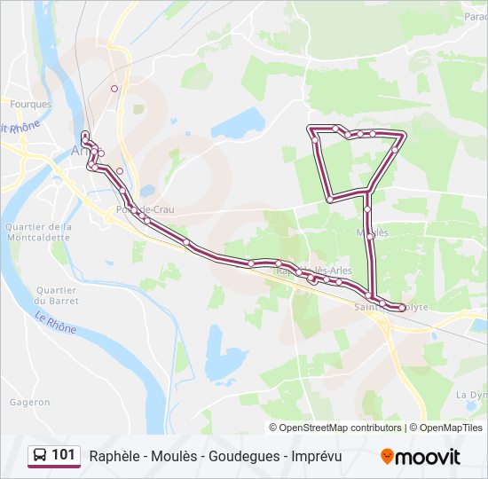 Plan de la ligne 101 de bus