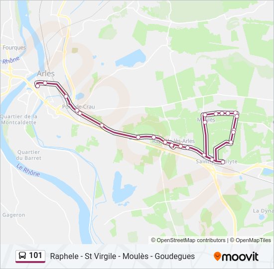 Plan de la ligne 101 de bus