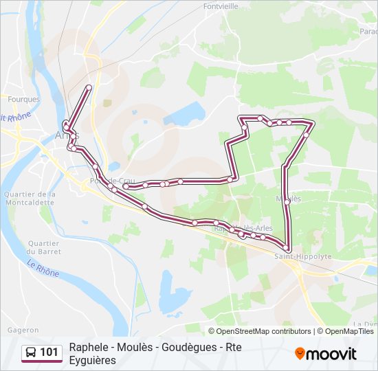 Plan de la ligne 101 de bus