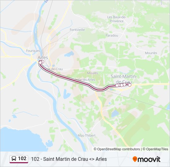 Plan de la ligne 102 de bus