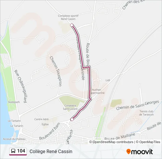104 Bus Line Map