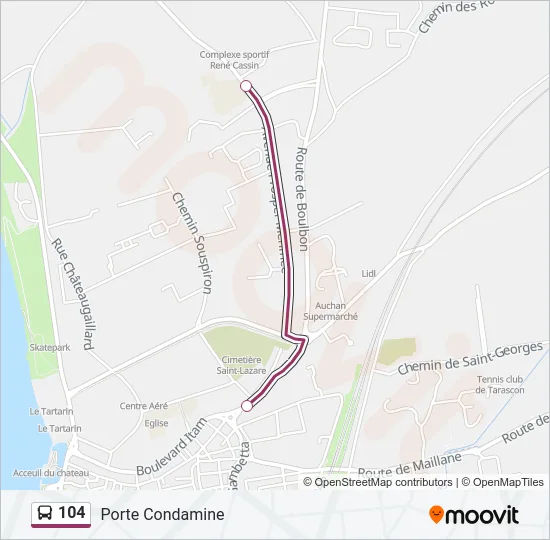 104 Bus Line Map