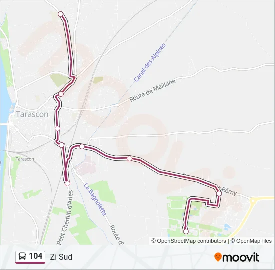 104 Bus Line Map