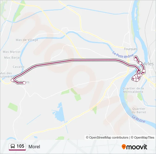 105 Bus Line Map