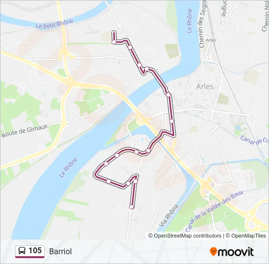 105 Bus Line Map