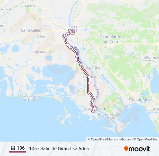 Plan de la ligne 106 de bus