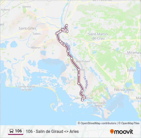 106 Bus Line Map